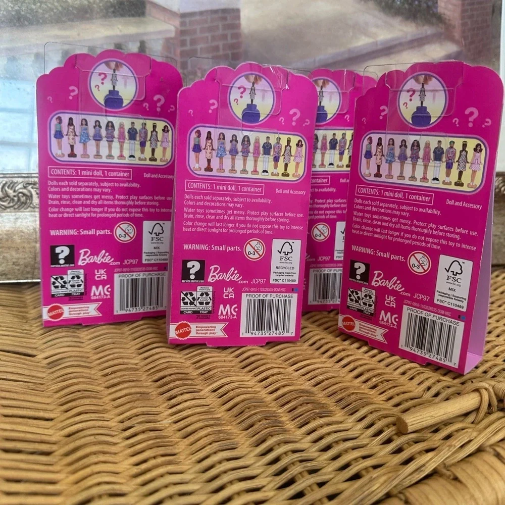 New Barbie Land Lot of 4 Color Change Reveal Mini Doll 1.5